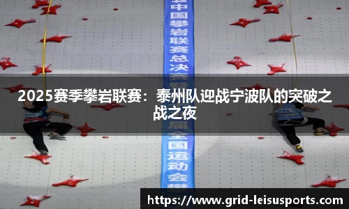 2025赛季攀岩联赛：泰州队迎战宁波队的突破之战之夜